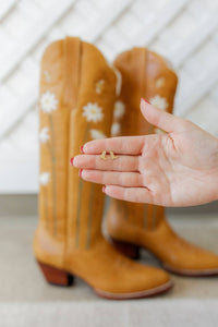 Screwback Stud Earrings - Daisy Cowgirl Boot