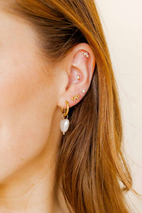 Screwback Stud Earrings - Payton Pearl White 3mm