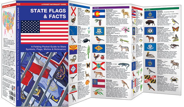 State Flags & Facts - A Folding Pocket Guide to State Flags, Symbols, Mottos & Nicknames