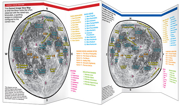 Moon - A Folding Pocket Guide to the Moon, Its Surface Features, Phases and Eclipses