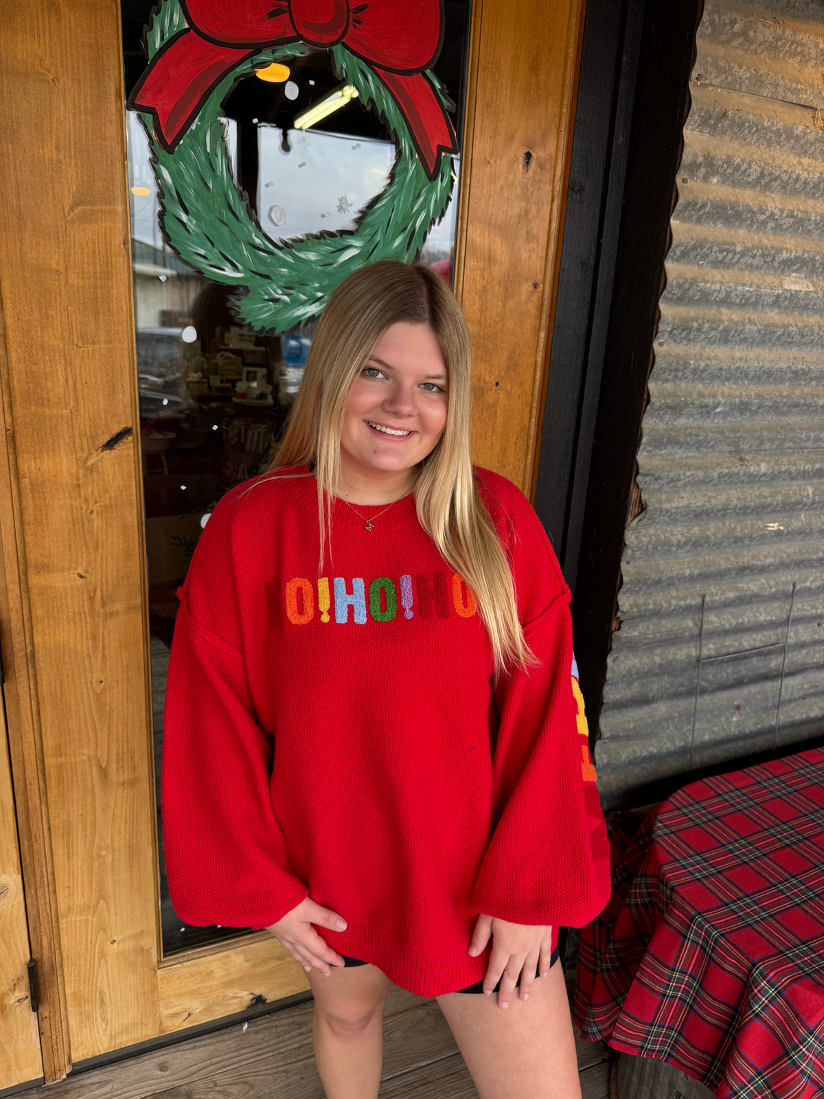 Oversize Christmas Sweater with Lettering