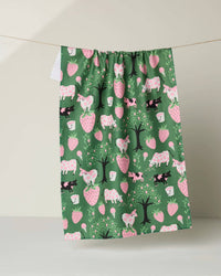 Geometry - Strawberry Cows Tea Towel