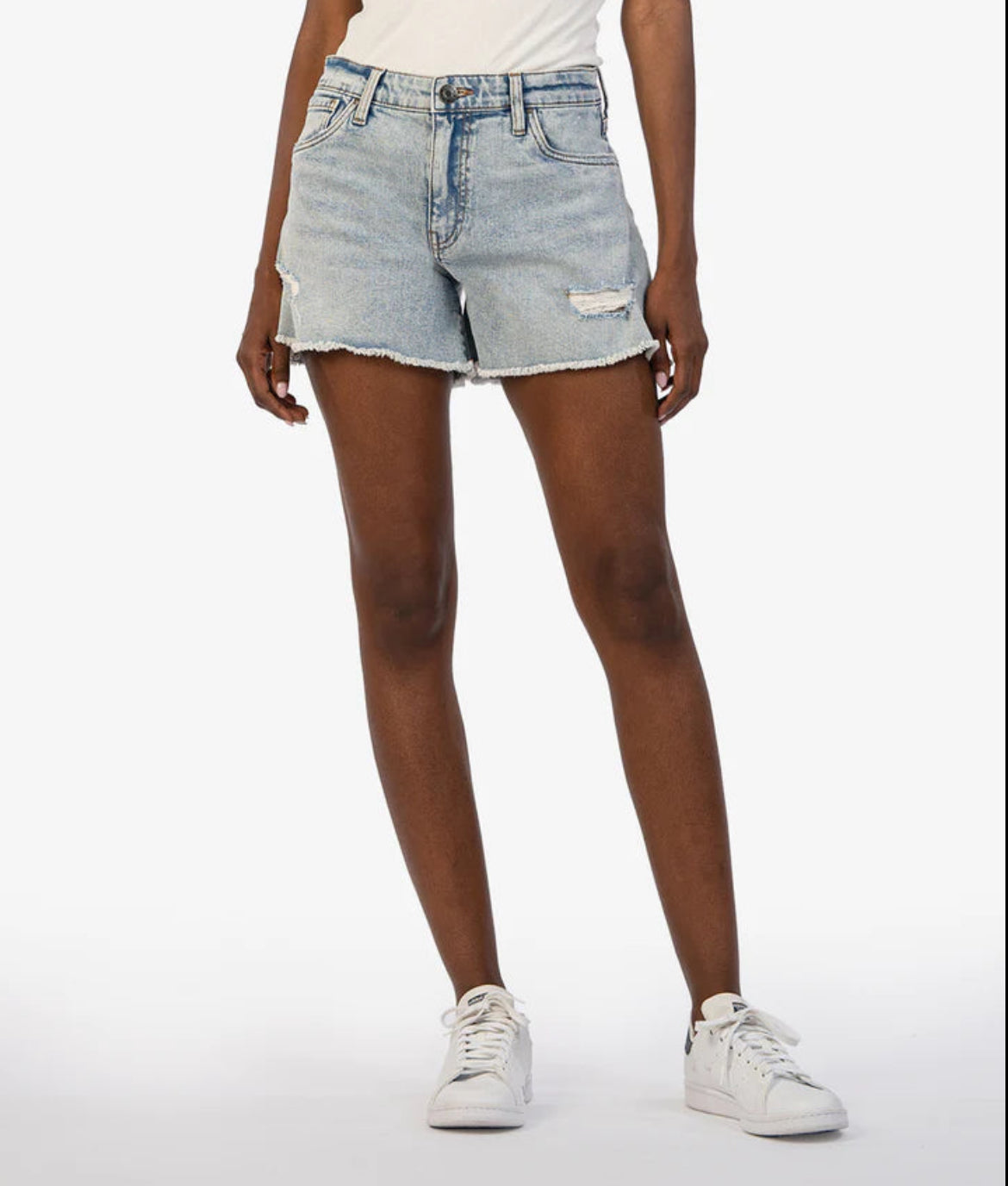 Jane High Rise Long Denim Shorts - Alight with New Vintage Base Wash