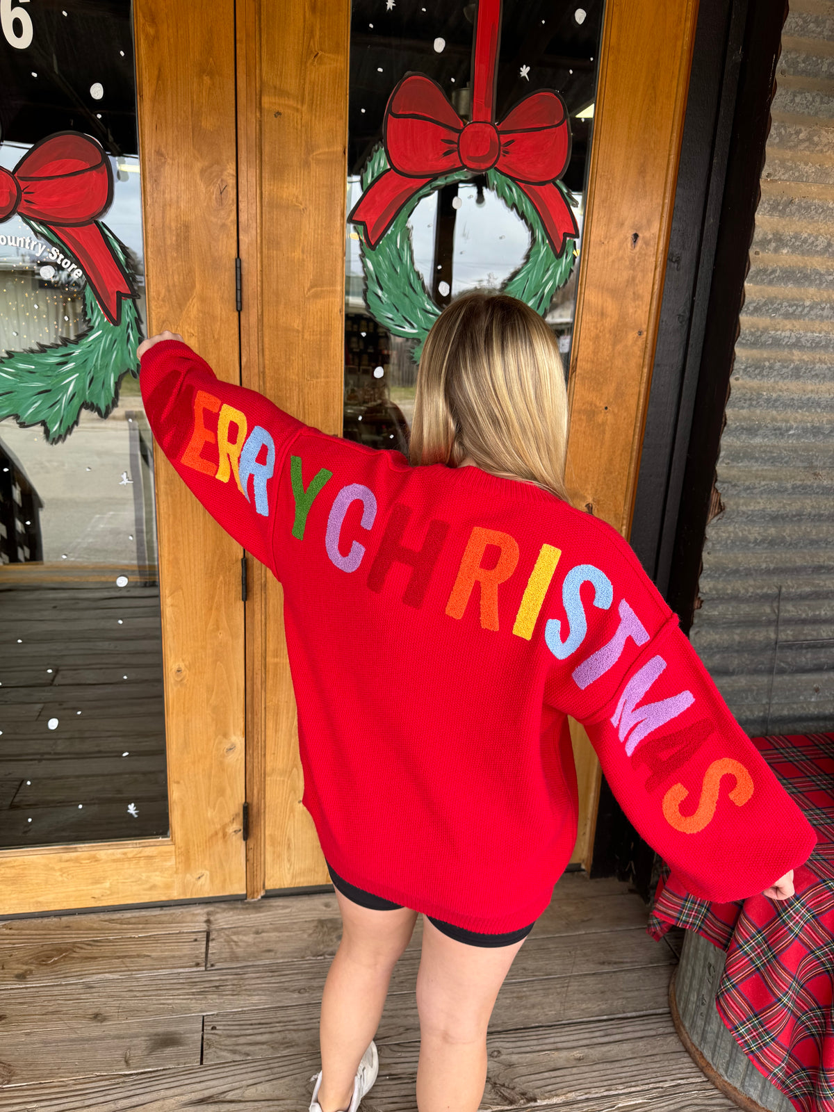 Oversize Christmas Sweater with Lettering