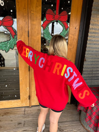 Oversize Christmas Sweater with Lettering