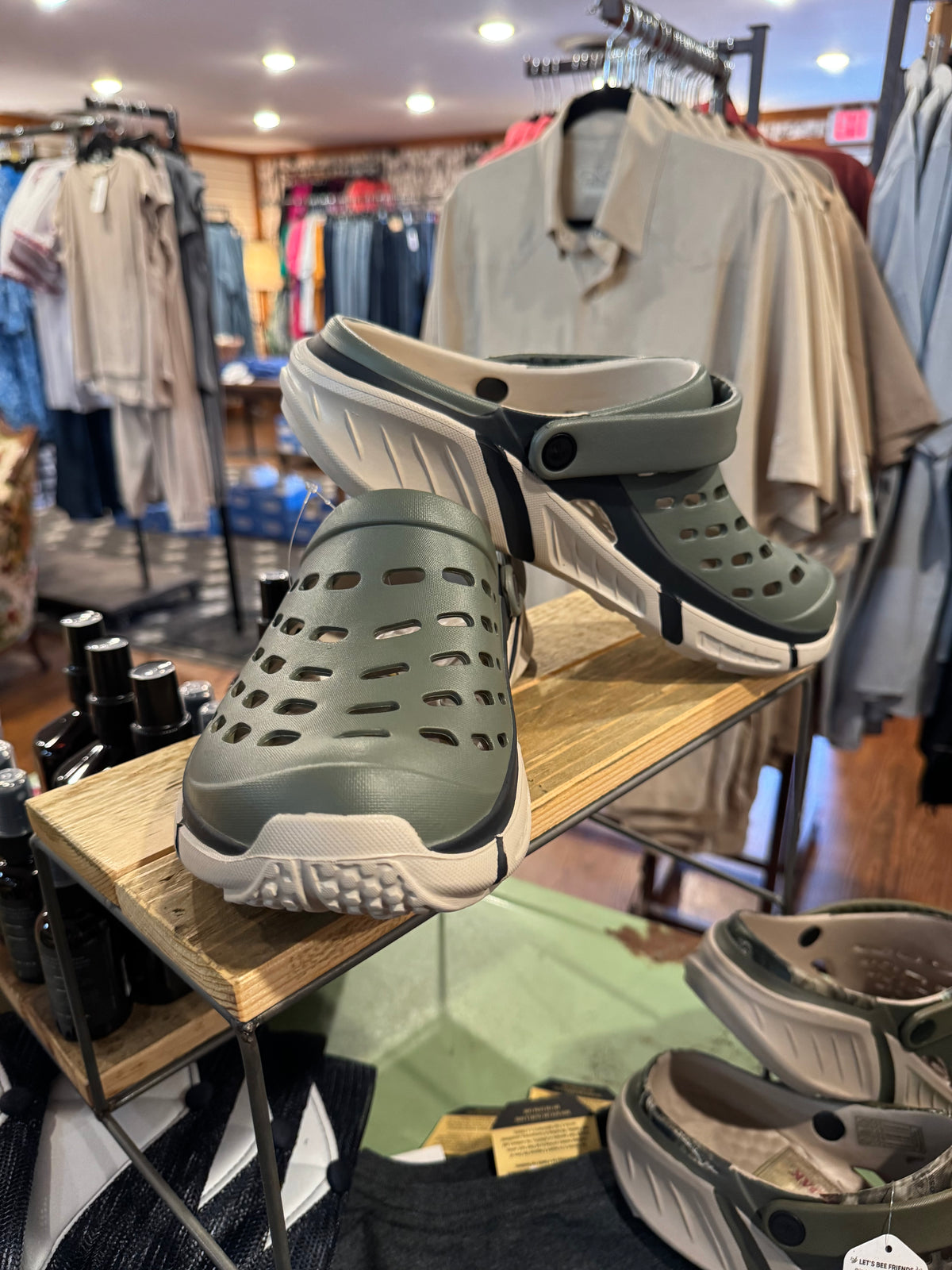 Men's Trekking Clog – Light Sage/Beige