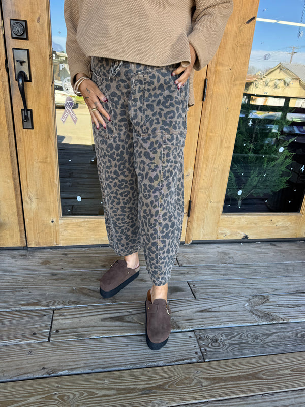 Leopard Barrel Jean