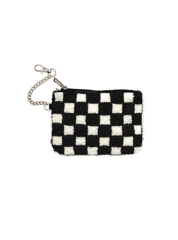 Black Checker Key Chain Pouch