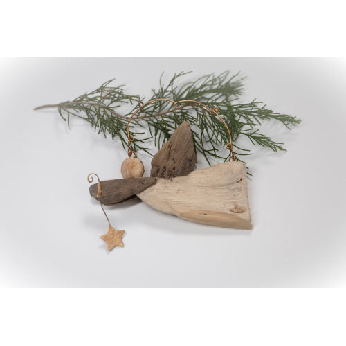 Driftwood Angel Ornament with Star