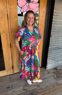 Birds of Paradise Vneck Maxi Dress