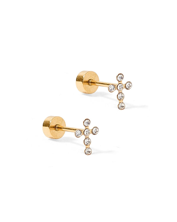 Screwback Stud - Clara Cross