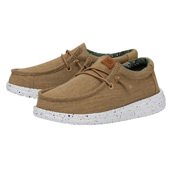 Hey Dude Wally Youth - Washed Canvas Walnut