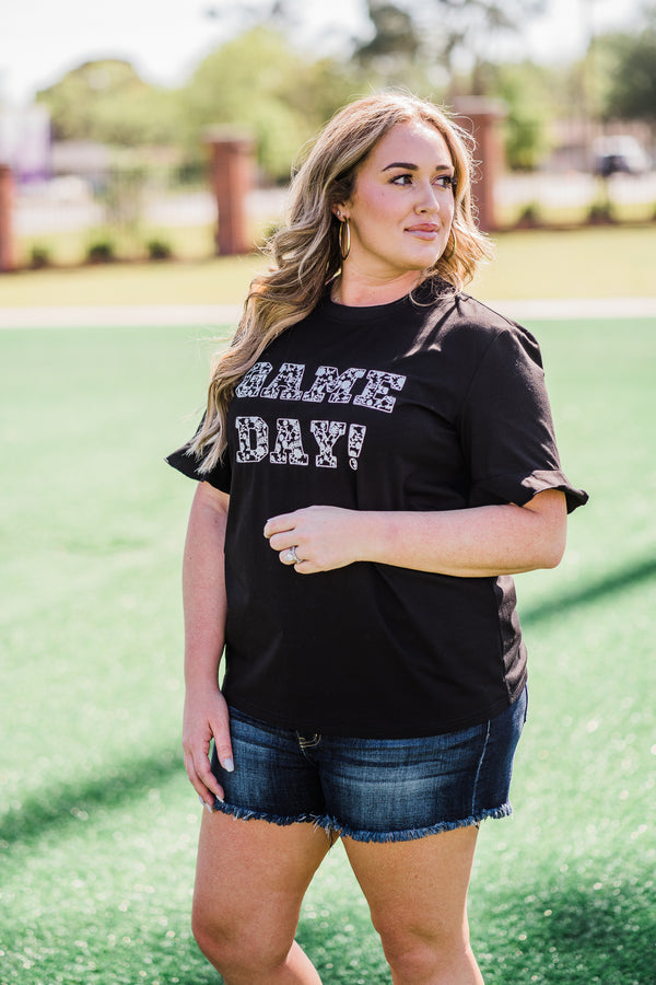 Game Day Spirit Tee - Black/White