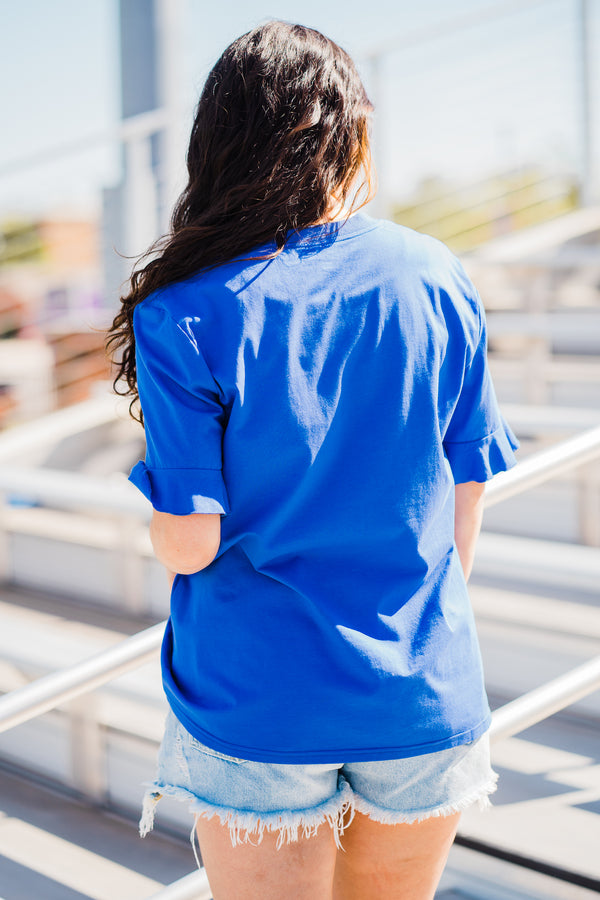 Game Day Spirit Tee - Blue/White