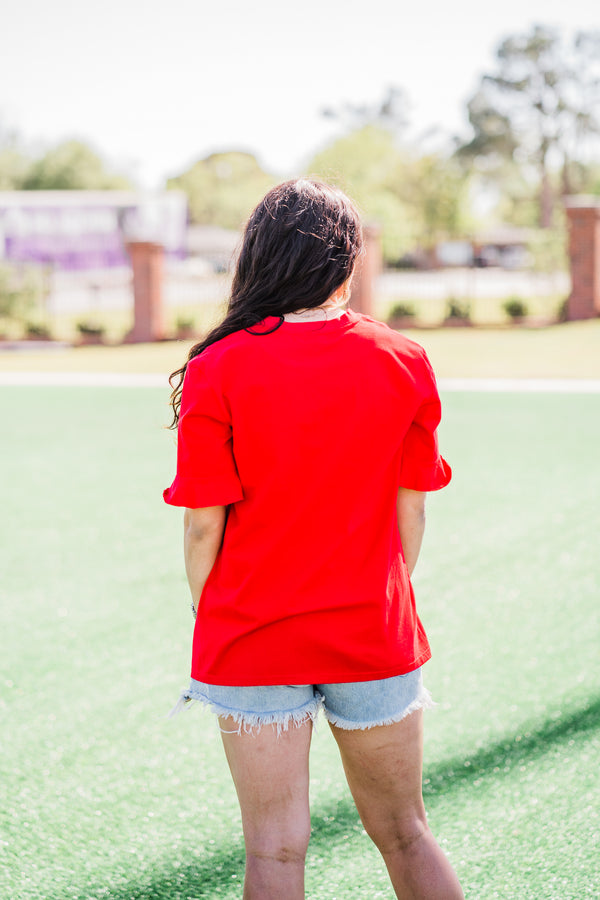 Game Day Spirit Tee - Red/White