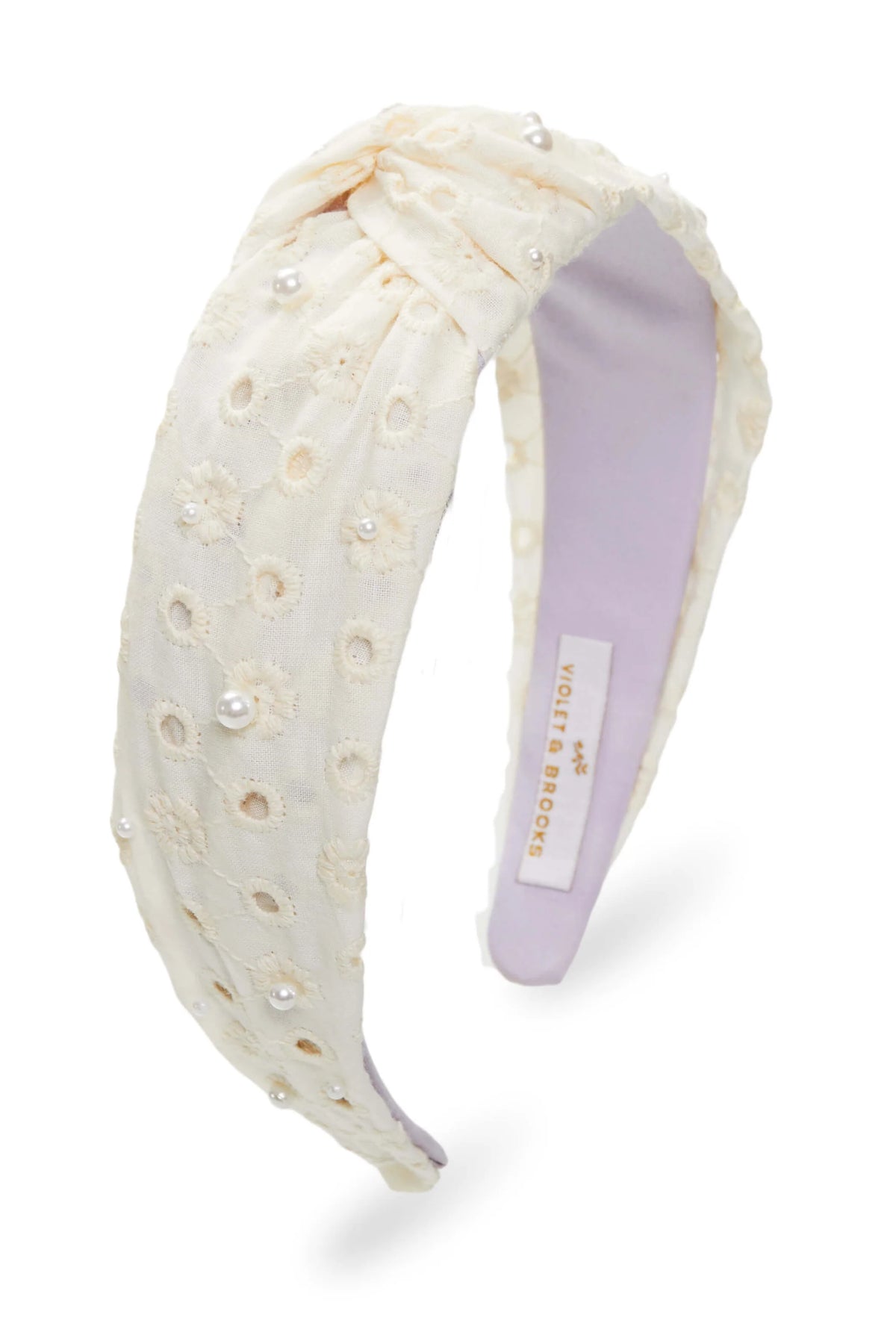 Ellie Pearl Knot Headband - White