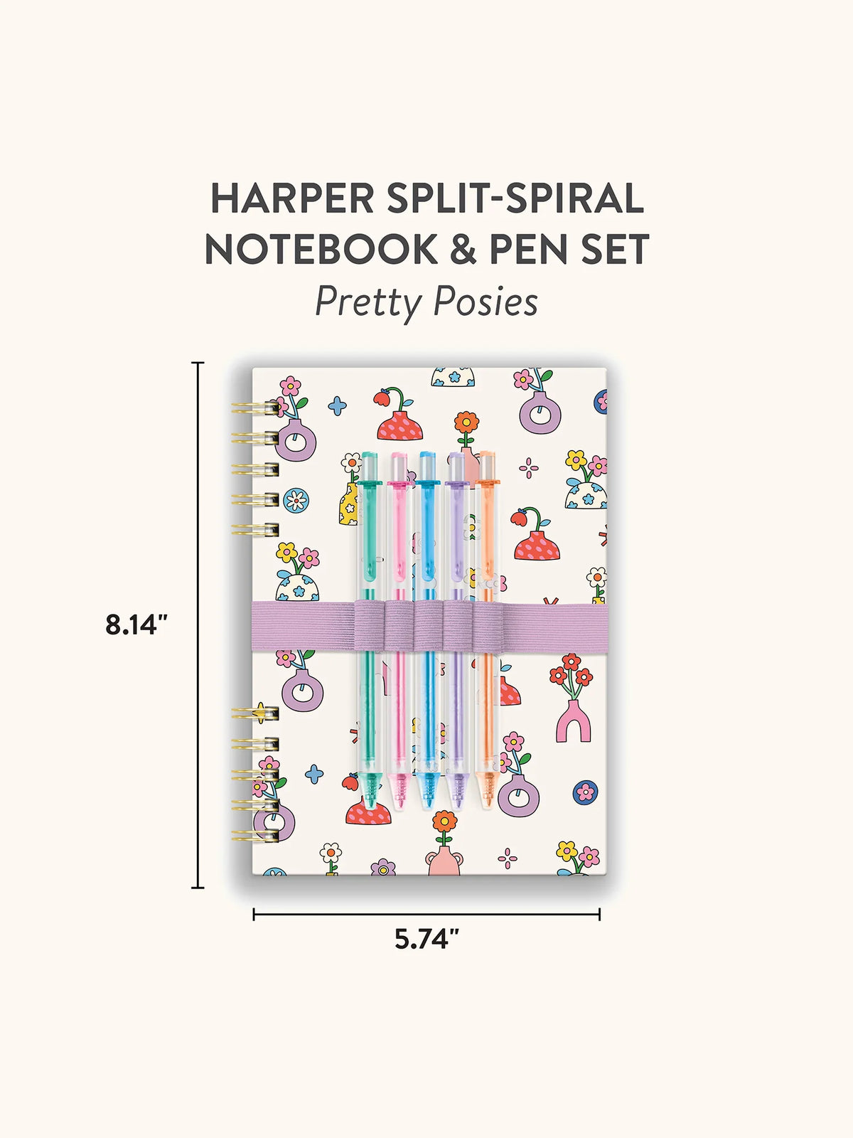 Pretty Posies Harper Split-Spiral Notebook & Pen Set