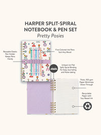Pretty Posies Harper Split-Spiral Notebook & Pen Set
