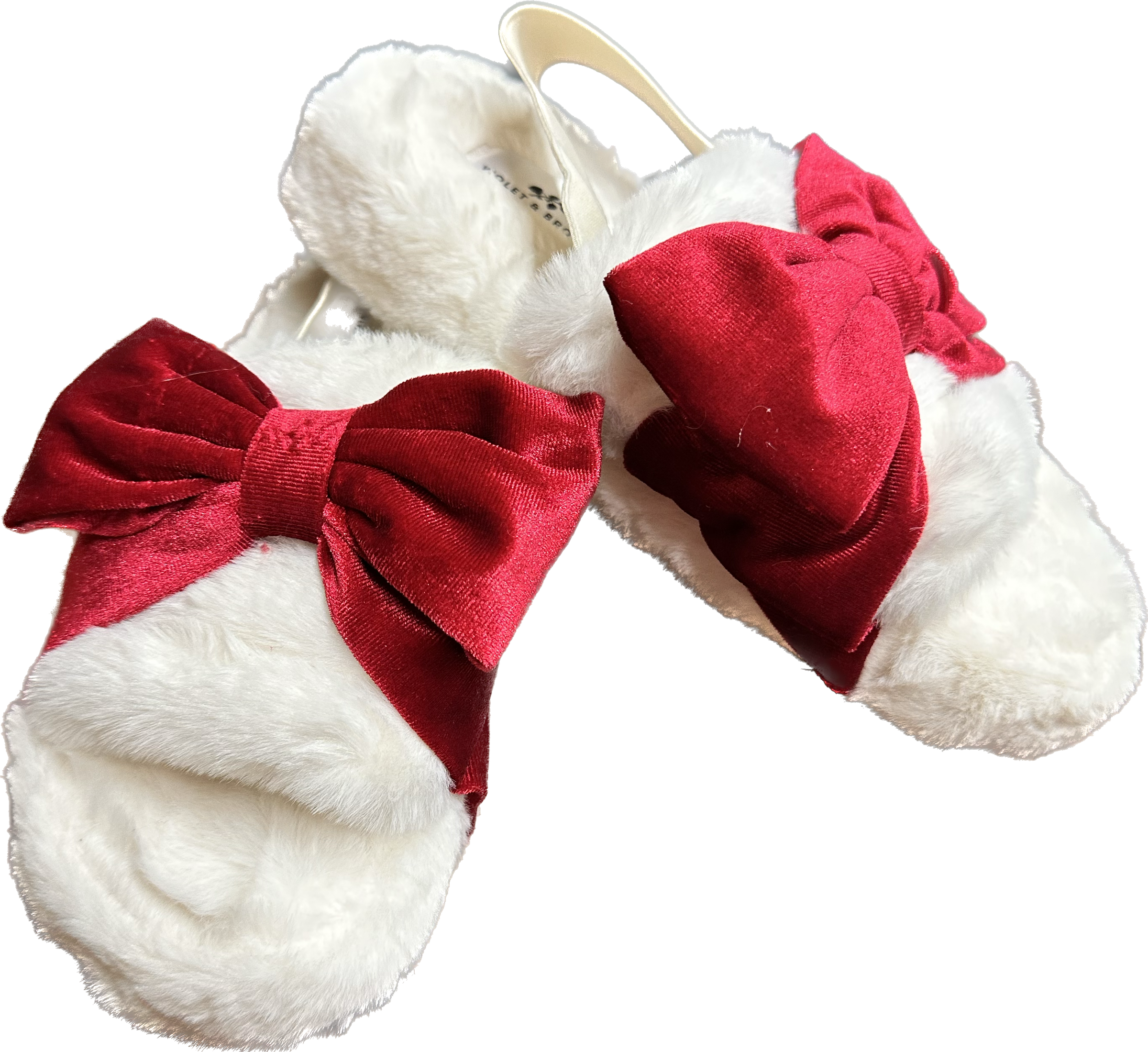 Velvet bow online slippers