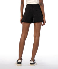 Jane High Rise Long Denim Shorts - Black