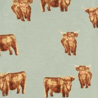 Highland Cow Big Lovey Three-Layer Muslin Blanket