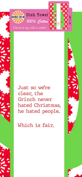 CHRISTMAS Grinch Dish Towel