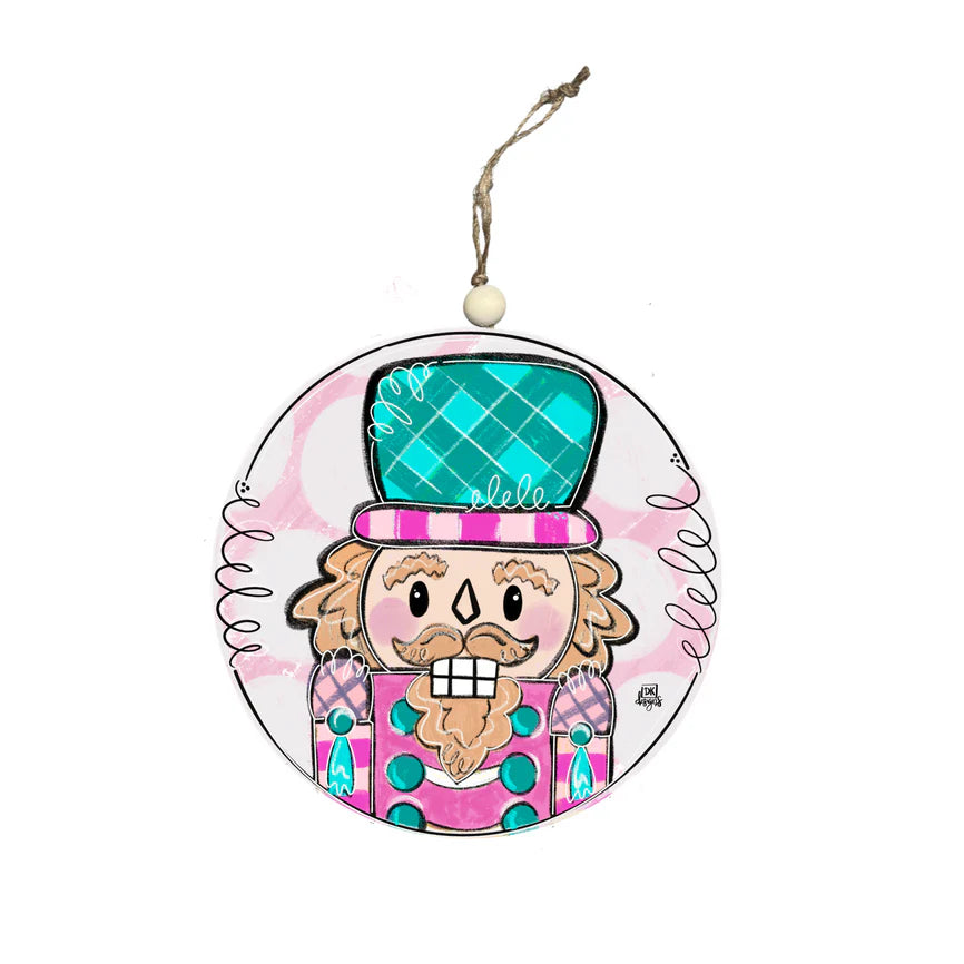 Pink Nutcracker Circle Ornament