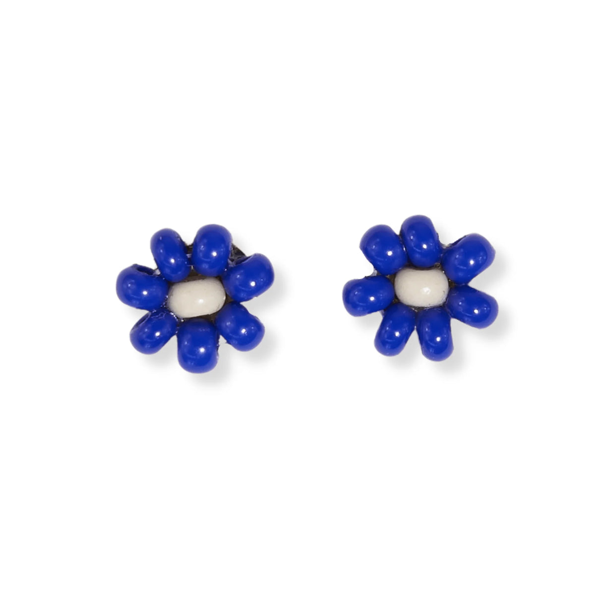 Tina Two Color Beaded Post Earrings Lapis