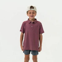 Youth Polo - Maroon & Grey