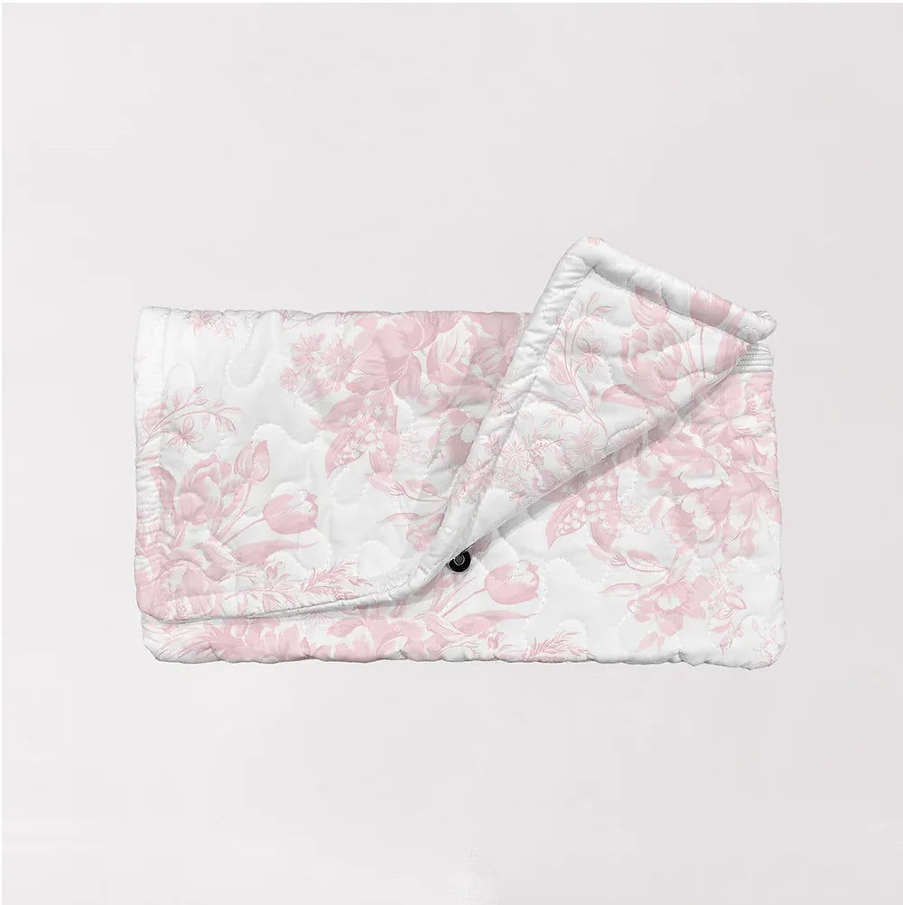 Rose Toile Pink Quilted Clutch