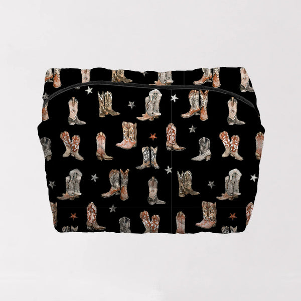 Thunderbird Boots Large Black Quilted Makeup Bag