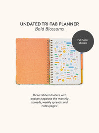 Studio Oh! Bold Blossoms Undated Tri-Tab Planner
