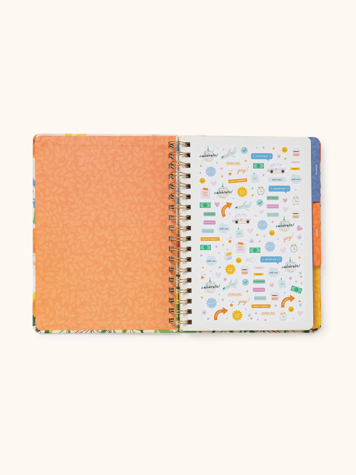Studio Oh! Bold Blossoms Undated Tri-Tab Planner