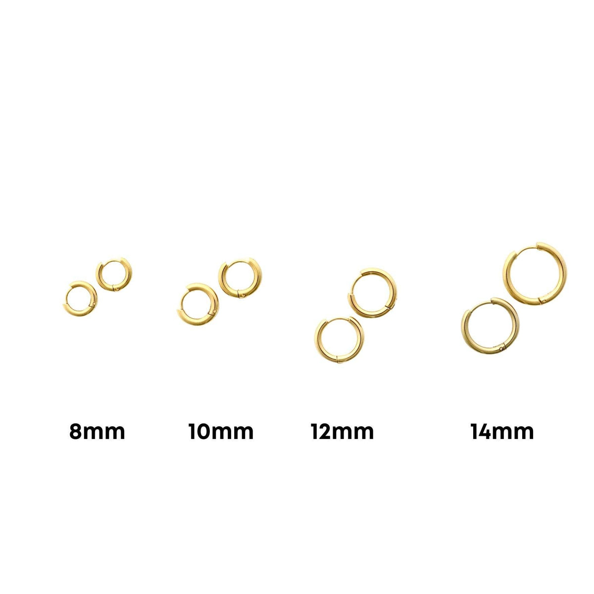 Huggie Earrings - Scarlett Hoop Gold 10mm