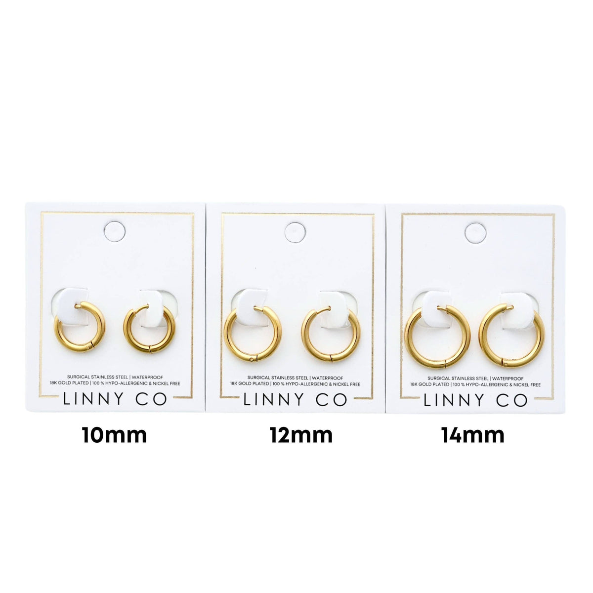 Huggie Earrings - Scarlett Hoop Gold 10mm