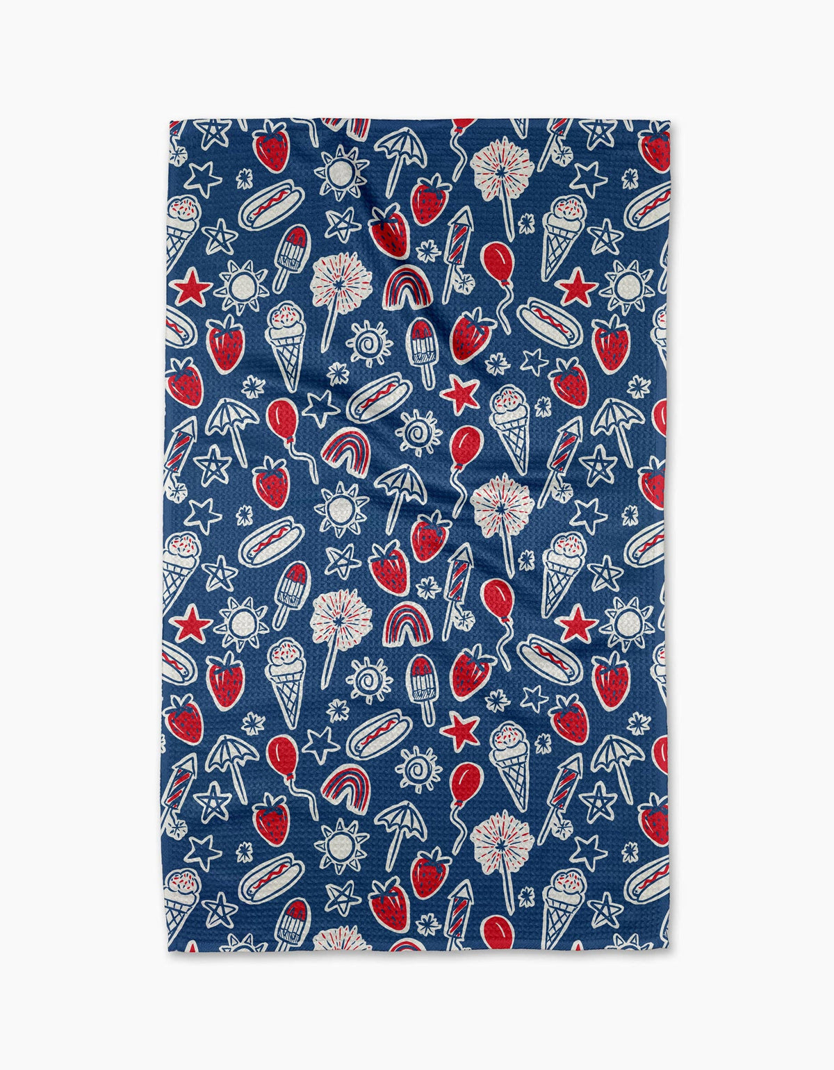 Geometry - Summer Fun in Blue Tea Towel
