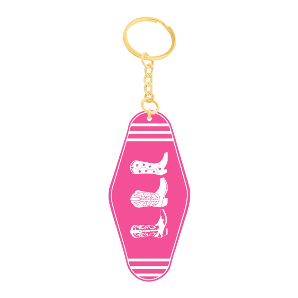 Hot Pink Acrylic Boots Keychain