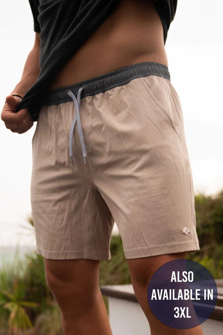 Athletic Shorts - Heather Khaki - Driftwood Camo Liner