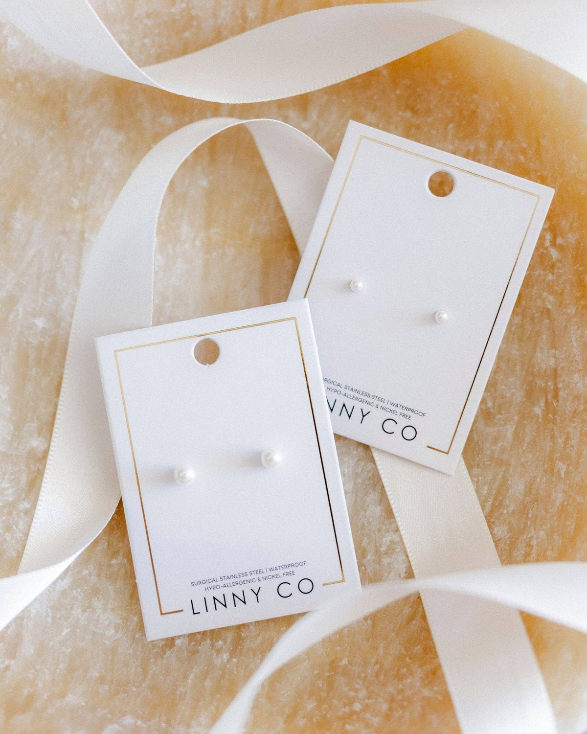 Screwback Stud Earrings - Payton Pearl White 3mm