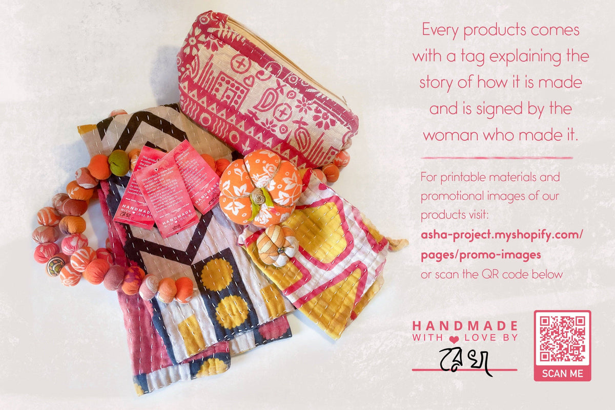 Asha Project - Vintage Kantha Zipper Box Pouch