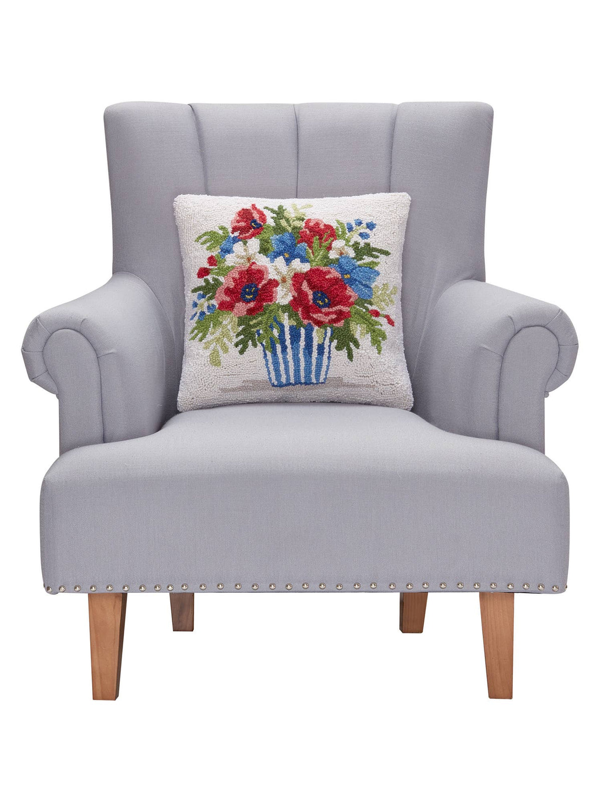 Patriotic Poppies Hook Pillow