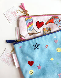 Western Cowgirl Boots Canvas Pouch