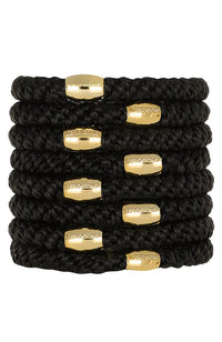 Grab & Go Ponytail Holders, Set of Eight - Metallic Bead