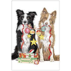 Collie Ornaments Bagged Towel