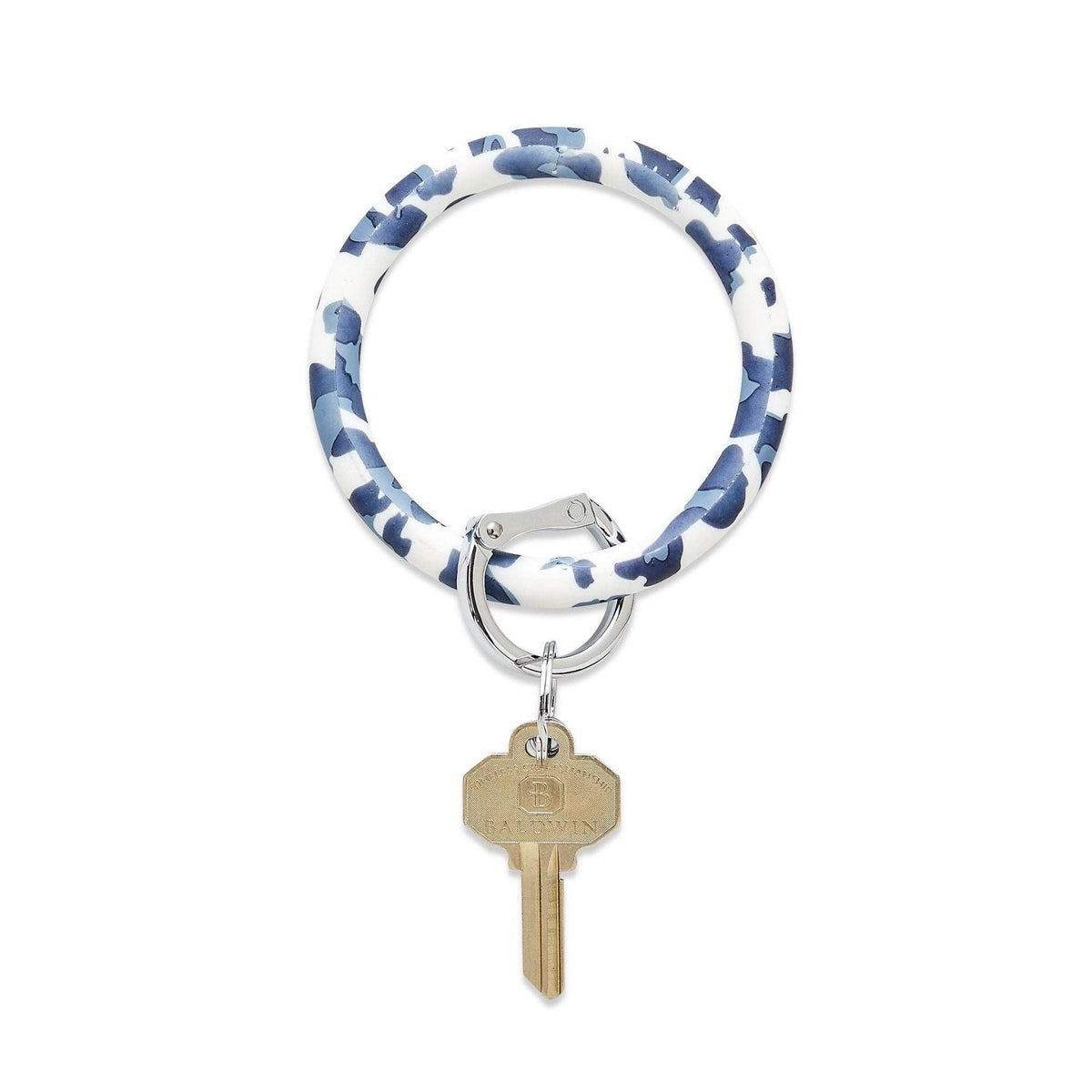 Silicone Big O® Key Ring - Navy Leopard