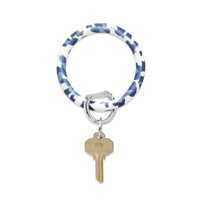 Silicone Big O® Key Ring - Navy Leopard