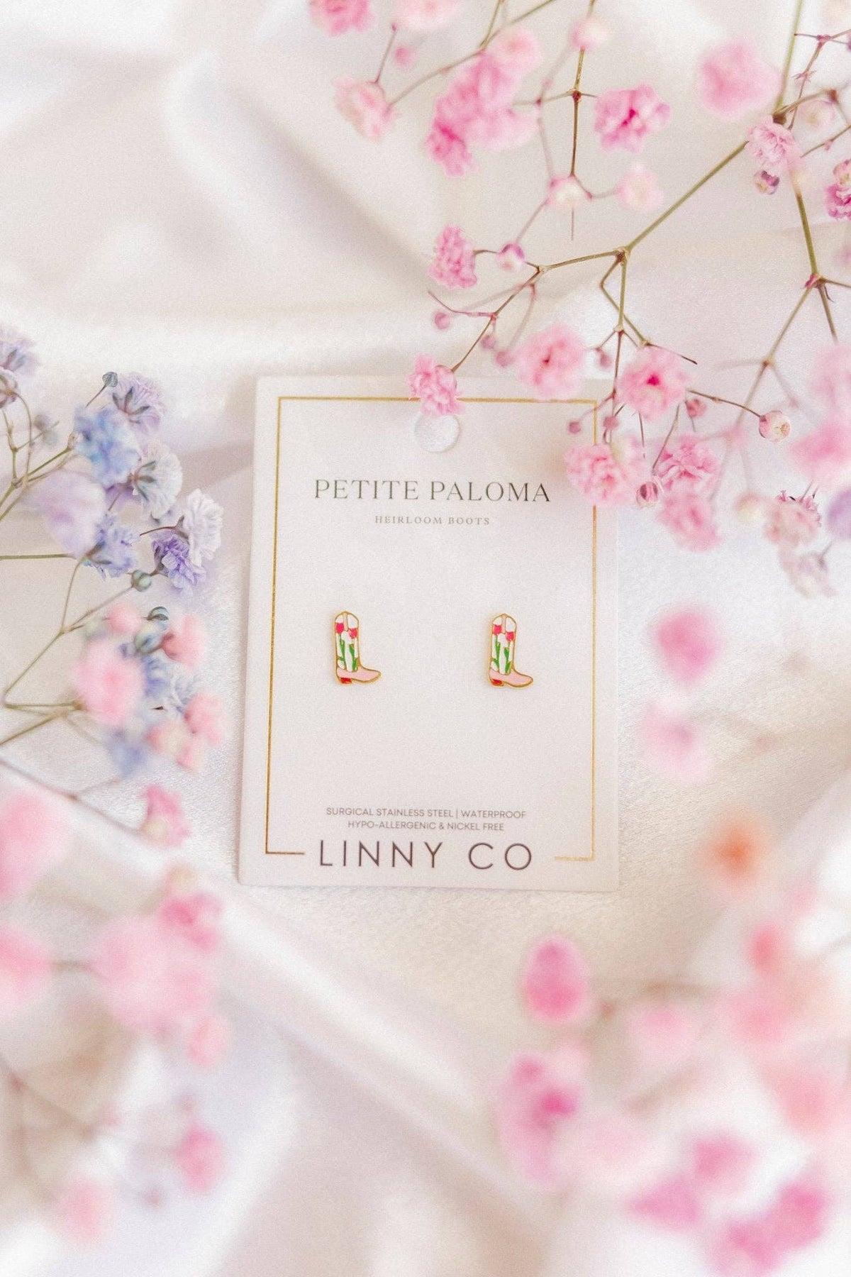 Screwback Stud Earrings - Tulip Cowgirl Boot