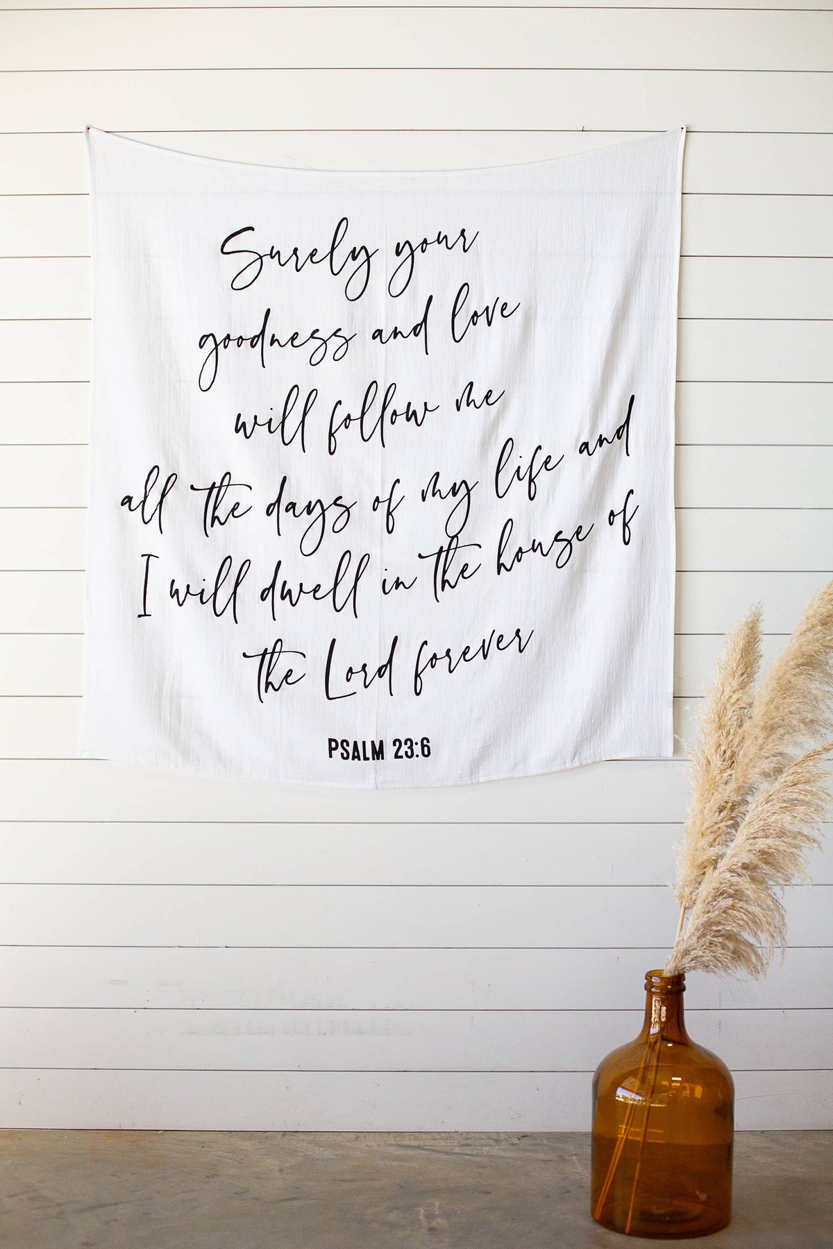 Modern Burlap - Organic Swaddle Blanket- Psalm 23:6