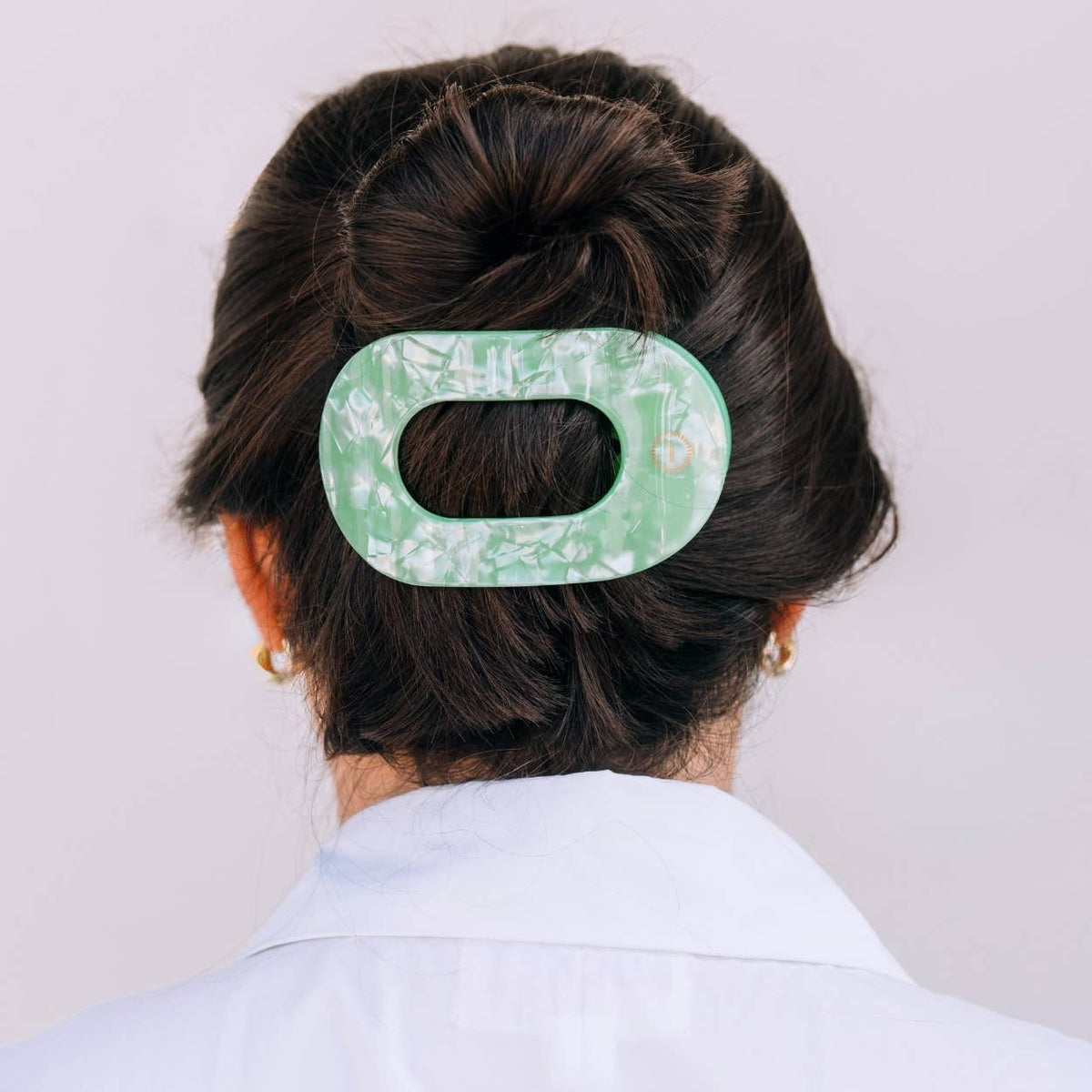 TELETIES - Flat Round Hair Clip | Large | Spring Splash
