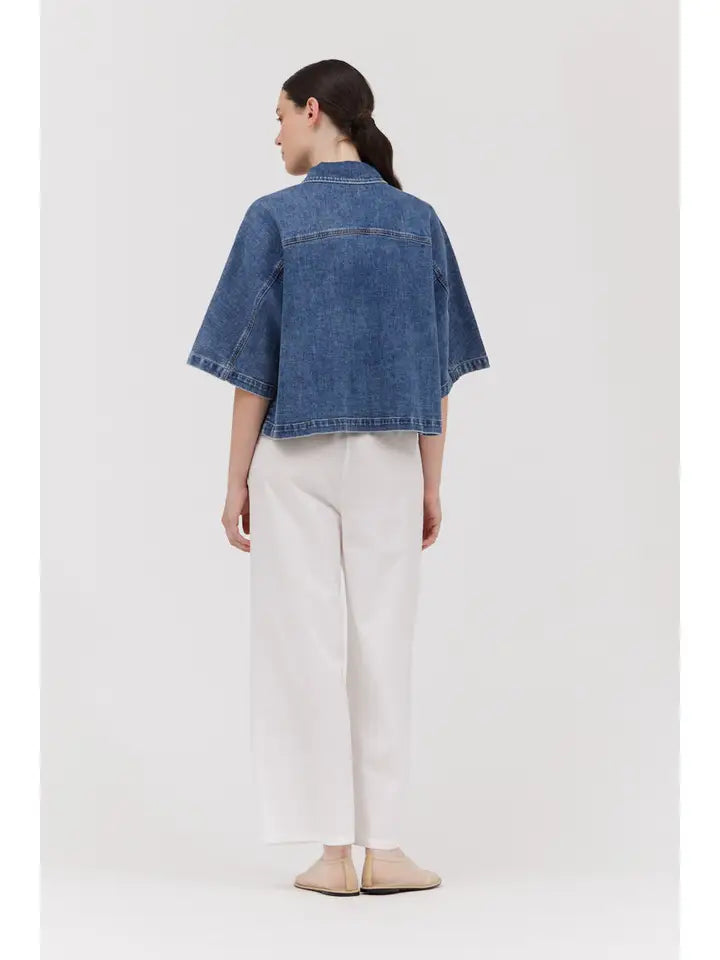 Overfit Denim Shirt Top
